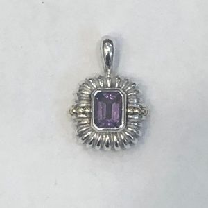 Lagos Sterling Silver & 18K Gold Amethyst Pendant
